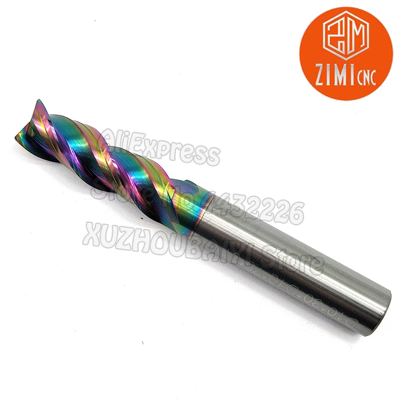 HRC55° Tungsten Steel Milling Cutter Carbide CNC Milling Tool 3 Blade Flat End Milling Cutter For Aluminum Milling Attachment