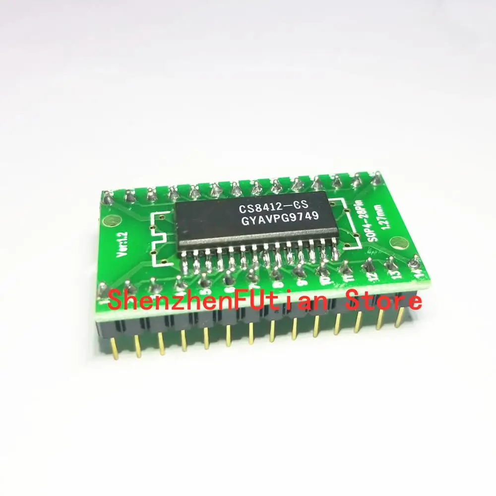 1 قطعة/الوحدة CS8412-CS CS8412CS CS8412 CS8412-CP SOP28 تحويل DIP28 نفس دبوس الملعب