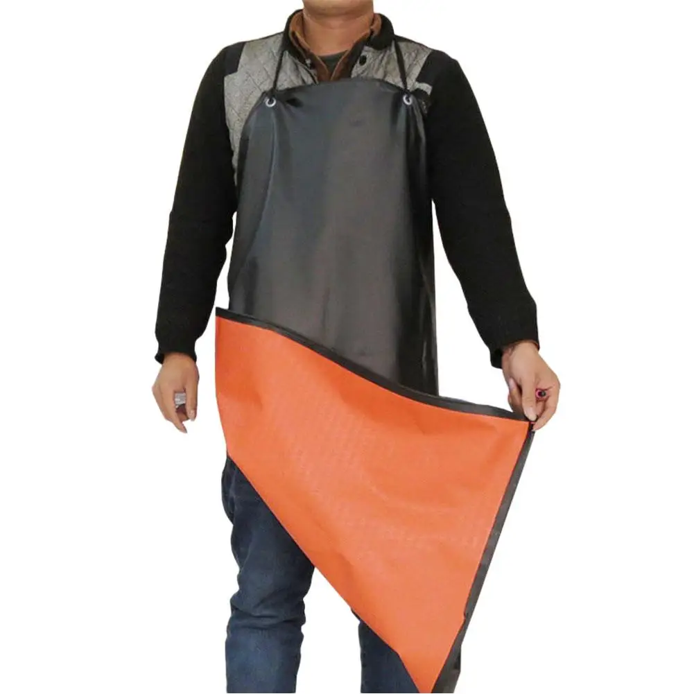 Waterproof Chef Apron Anti-Oil Leather Apron Thickening Long Acid and Alkali Antifouling Oilproof Restaurant Cooking Chef Apron