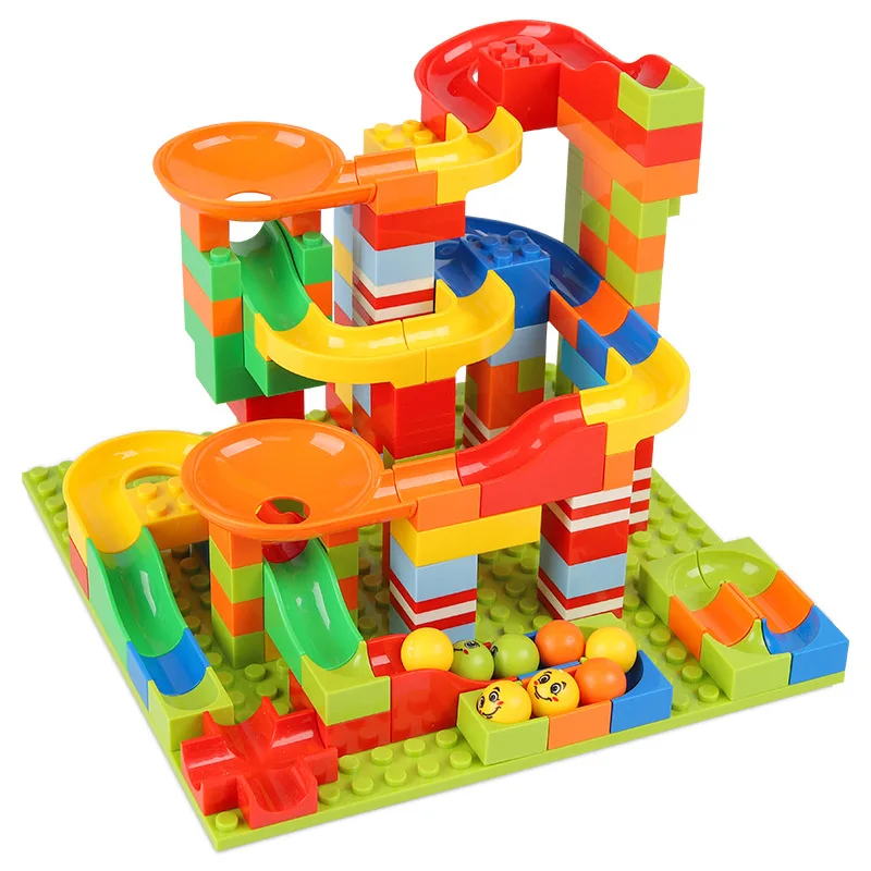 

New 330PCS Track Blocks Marble Race Run Maze Ball Track Building Blocks Set ABS Assemble Funnel Slide Bricks Toys Gift