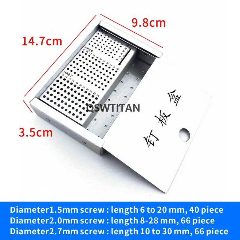 Veterinär Orthopädie Instrumente HA 1,5mm 2,0mm 2,7mm Knochen Schrauben Fall Rack