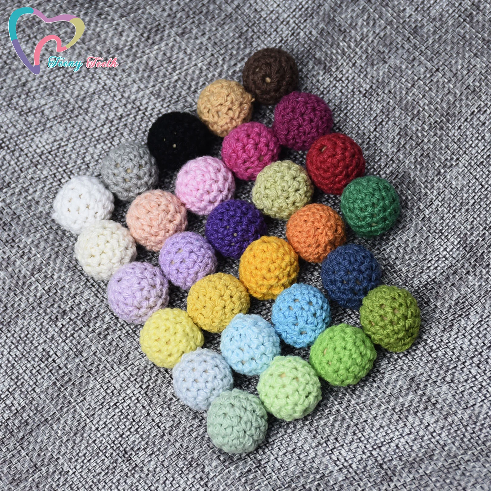 50 PCS 16 MM 20 MM Round Knitting Cotton Crochet Wooden Beads Balls For DIY Decoration Baby Teether Jewelry Necklace Toy