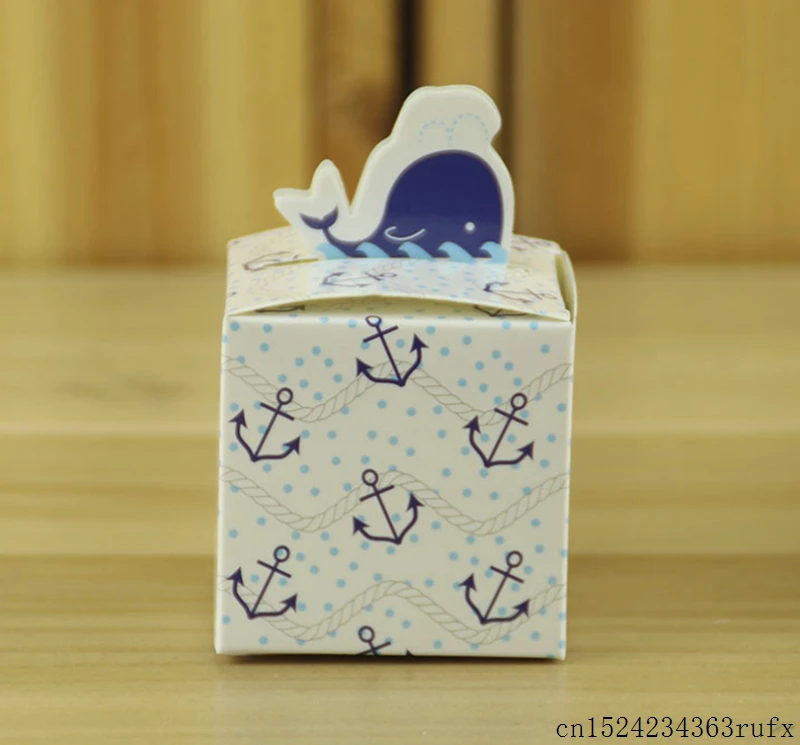 

500Pcs Whale Candy Boxes Boy Baby Shower Favor Baptism Christening Birthday Gift Party Decoration