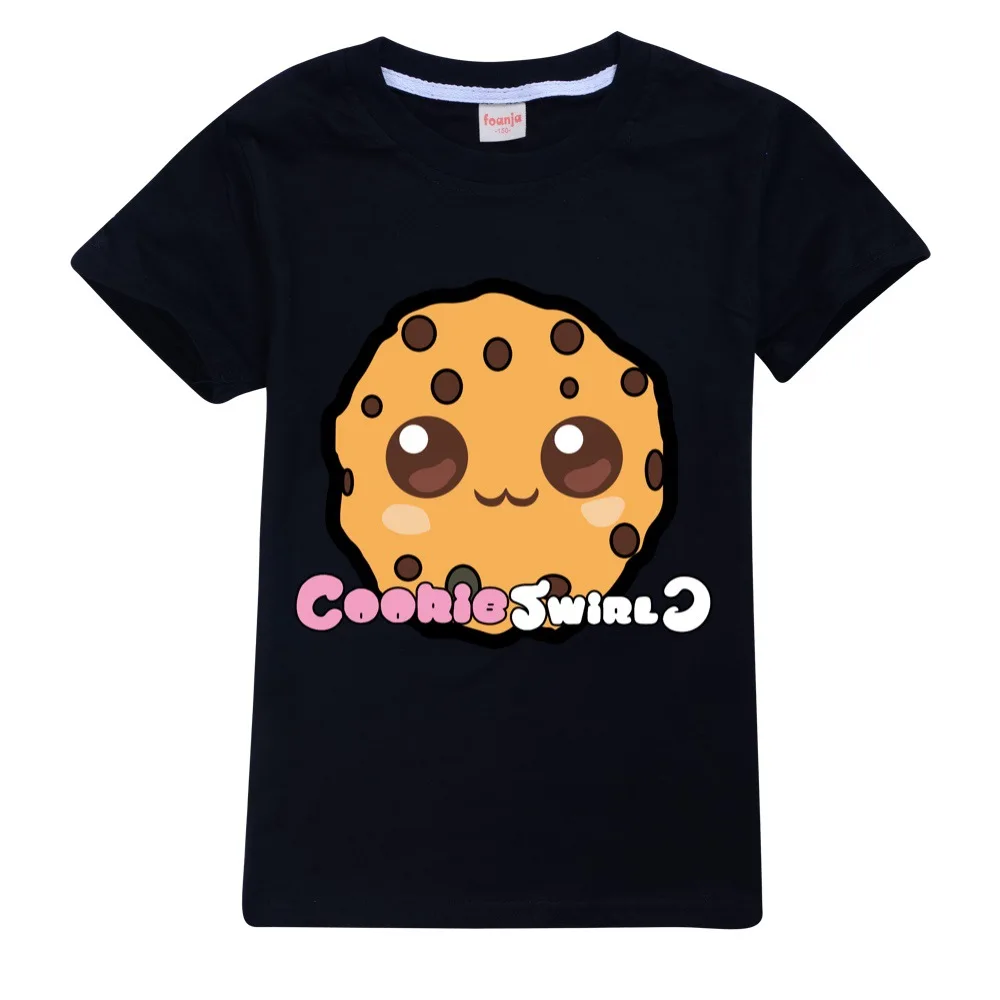 子供のためのCookieの渦巻きc半袖Tシャツ、男の子と女の子のためのカジュアルなトップス、幼児のための綿の服、ベビーシャツ、子供のためのファッション、夏