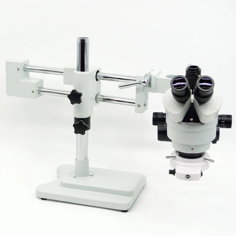 

7X-45X FYSCOPE 3.5X-90X Simul-Focal Double Boom Stand Trinocular Microscope+64Led 4 Zone Control