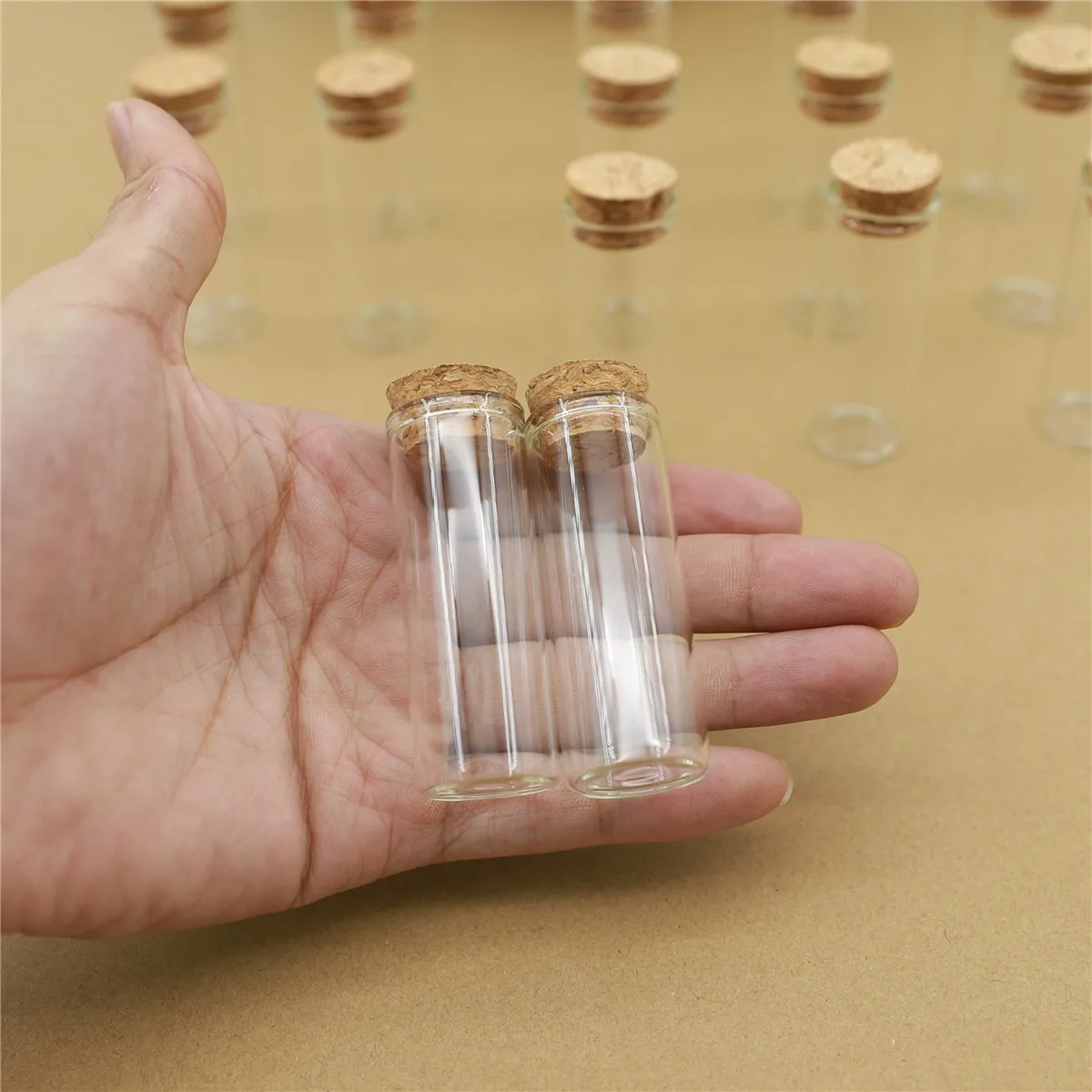 54 pcs/lot Glass Bottle 22*60mm 12ml Test Tube Cork Stopper Mini Spice Bottles Container Small DIY Jars Vials Tiny Bottles glass