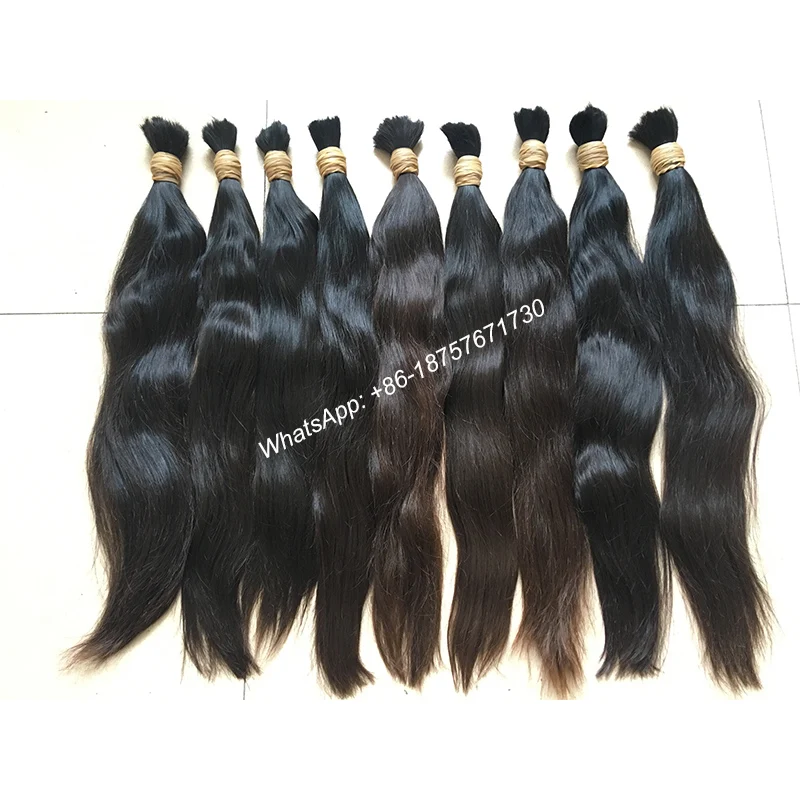 High Quality Natural Brown Virgin Remy Bulk Hair,Natural Hair Ponytail, Braiding Human Hair Bulk,Raw Bulk Hair,300Grams/Pack