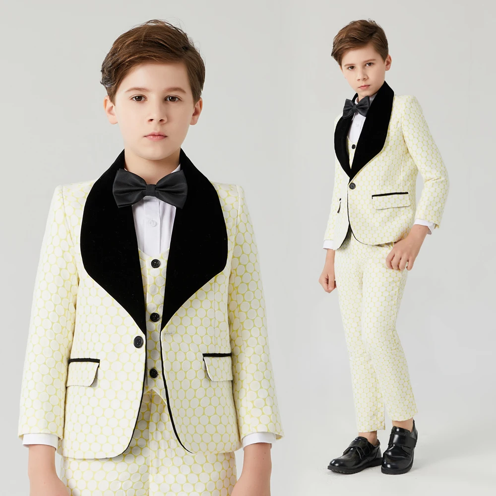 Boys dot suits for weddings Prom Suits Wedding Dress Kids tuexdo Children\'s Day Chorus Show Formal Suit Girls Piano  Costume