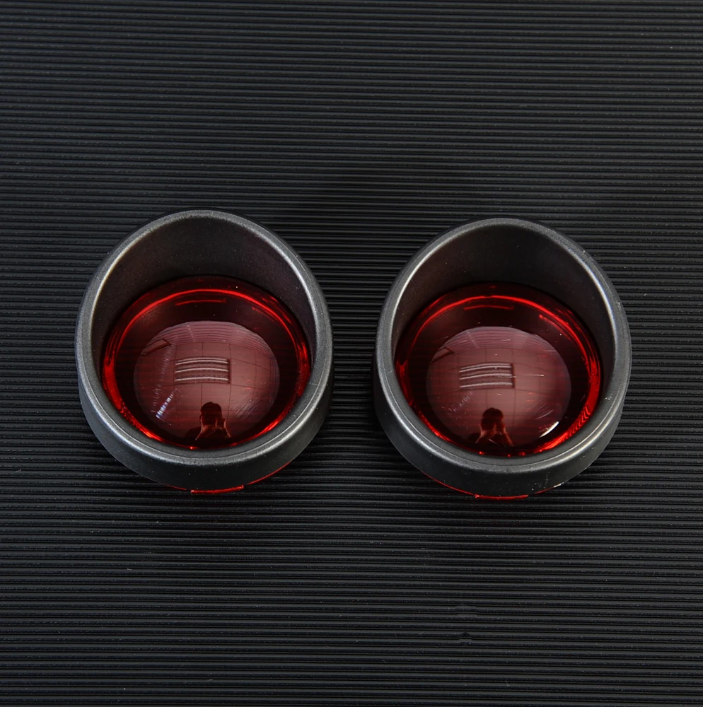 

Matte black Visor-Style Turn Signal Bezels w/Red Bullet Lens for Harley DYNA Sportster 883XL 1200XL Road King