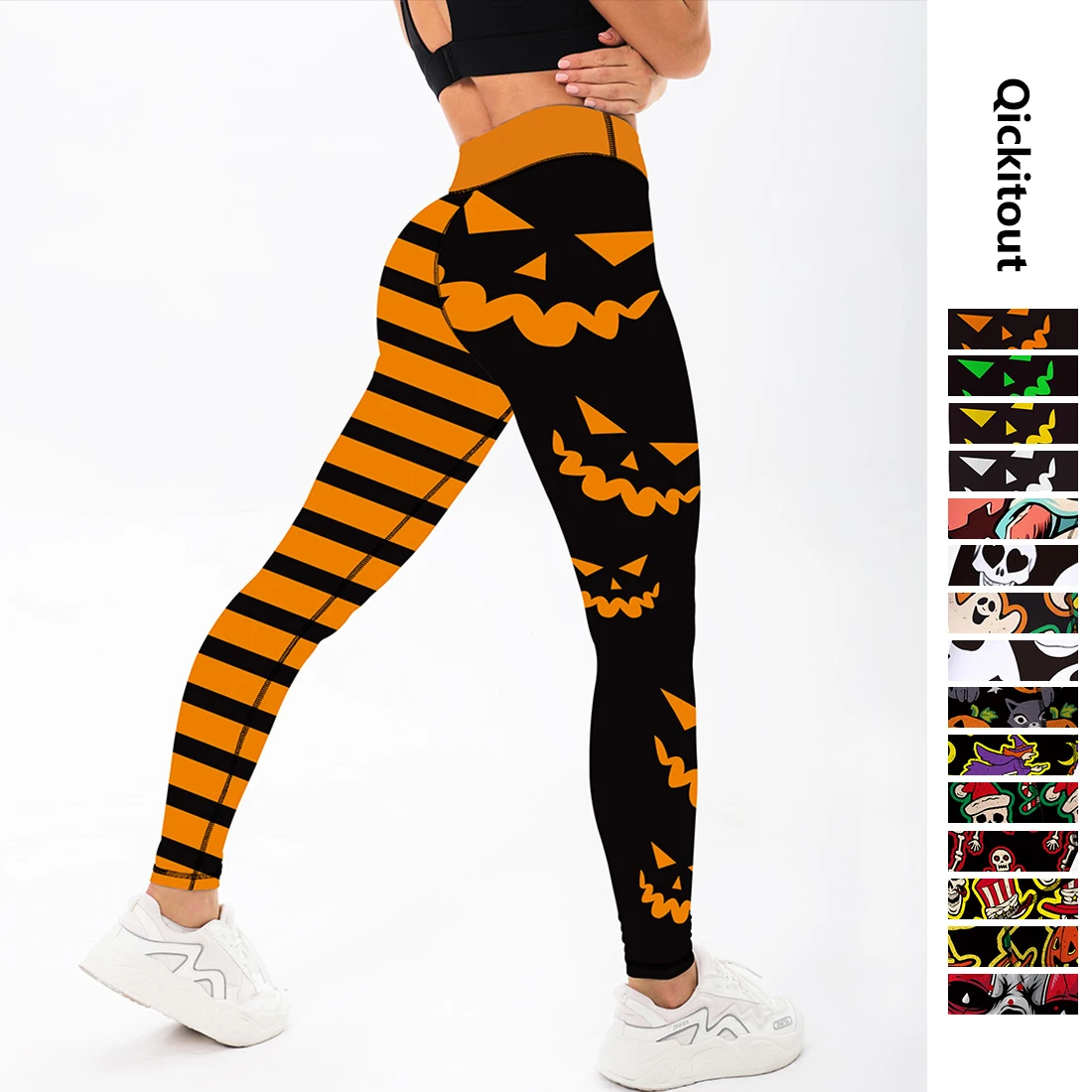 Fashion Halloween Women Leggings Pumpkin Printed High Waist Elasticity 3D Legging Fashion Female for Outdoor Jogging Pants