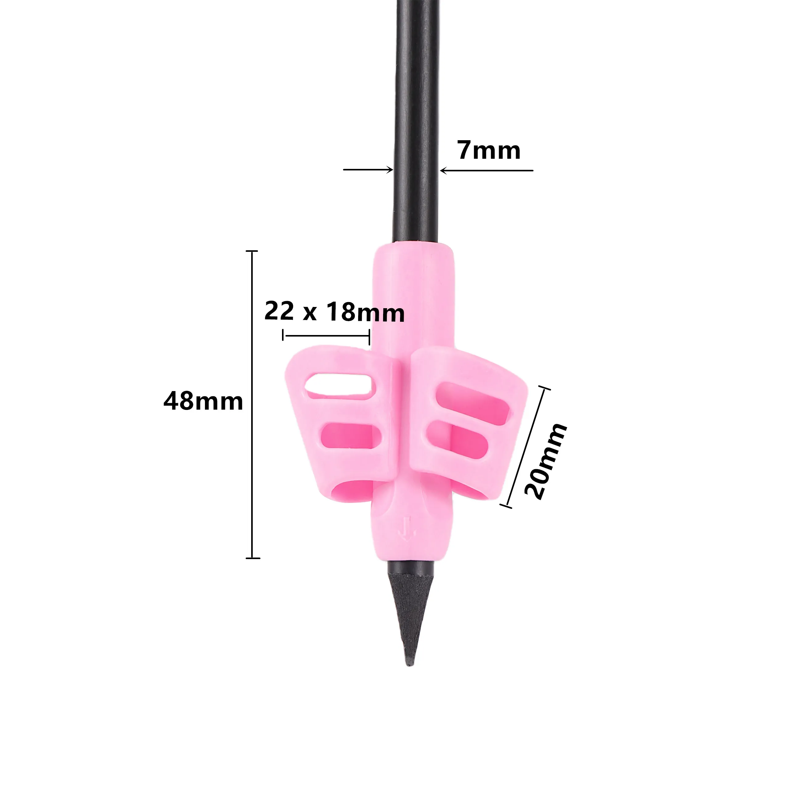 Portalápices de dos dedos de silicona para bebé, herramienta de aprendizaje de escritura, bolígrafo de escritura para niños, dispositivo de corrección de escritura, regalo de papelería, 3 piezas