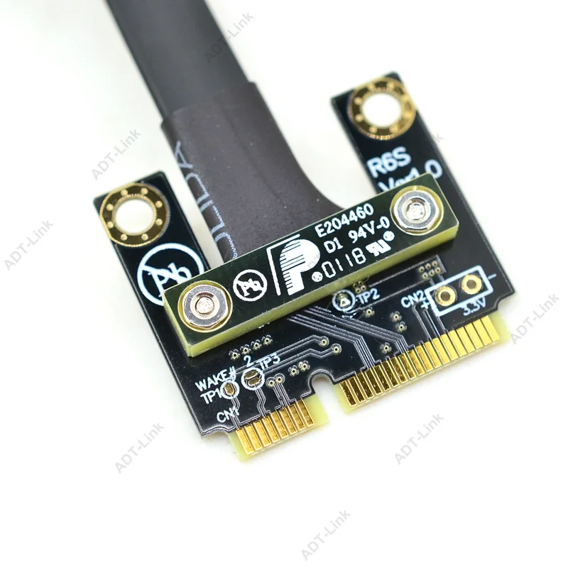 Imagem -04 - Riser Pcie 1x Pci-e x1 para Mini Pcie Metade Adaptador de Riser Cartão Cotovelo Design Gen3.0 Cabo 8gbps Mini Pci-e Pci-express