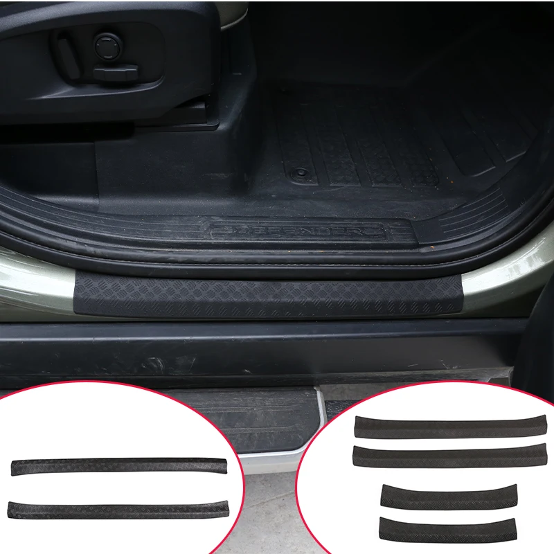 

Car Accessories Car Door Sill Protector Plate Cover Trim Stickers ABS Black For Land Rover Defender 90 110 2020-2022