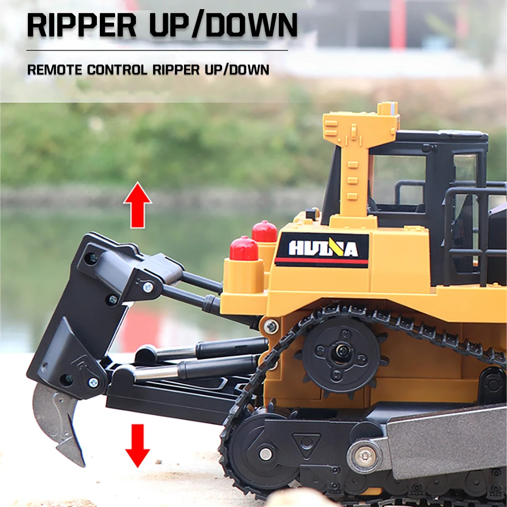 1:16 RC Car Toys HUINA RC Truck Remote Controlled Bulldozer Alloy Tractor Engineering Vehicle Car Model Toys for Boys Kids Gifts