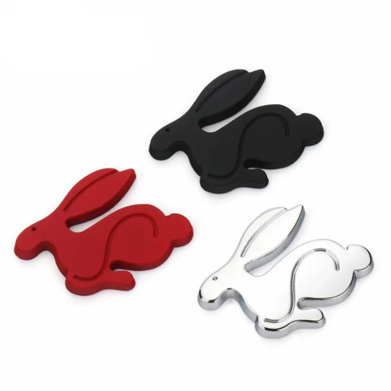 3D Metall Roten Laufenden Kaninchen Emblem Auto Aufkleber Hinten Stamm Abzeichen für Polo Golf 4 5 7 MK4 mk7 GTI universal Auto Zubehör