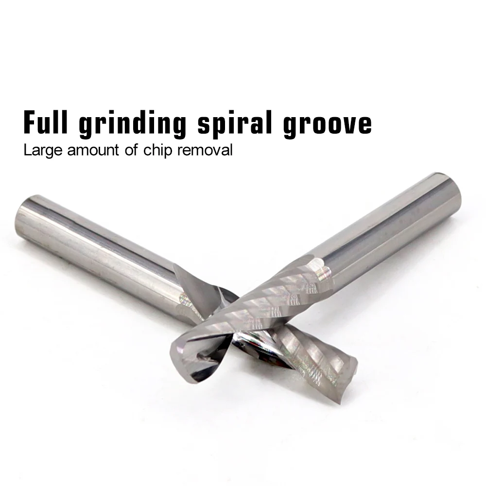VACK 5A CNC Router Bit Engraving Cutter Carbide Spiral End Mill 3.175 /4/6 Shank Single Flute Millings For Woodworking Aluminum