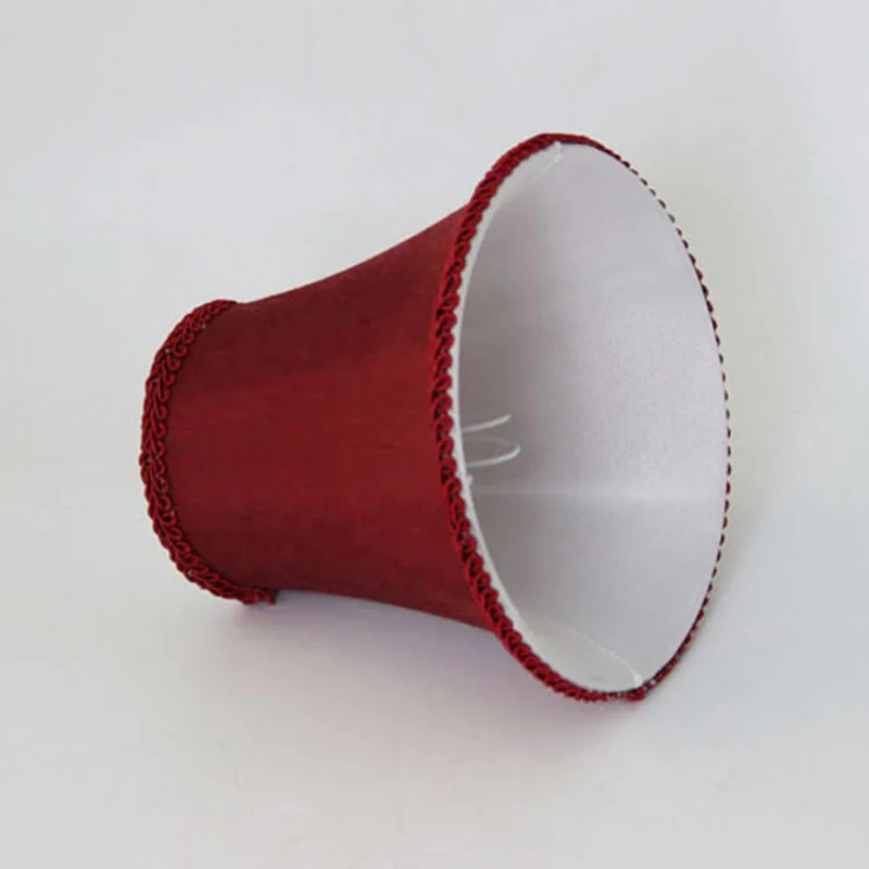 DIA15cm Vintage Red Wine Color Wall Lampshade,DIY Fabric Chandelier Candle Covers , Mini Table Lamp shades, Clip On