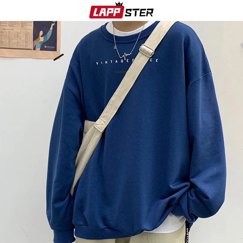 LAPPSTER Men Oversized Colorful Spring Hoodies 2023 Mens Korean Fashions Harajuku Sweatshirts Male Japanese Streetwear Clothing