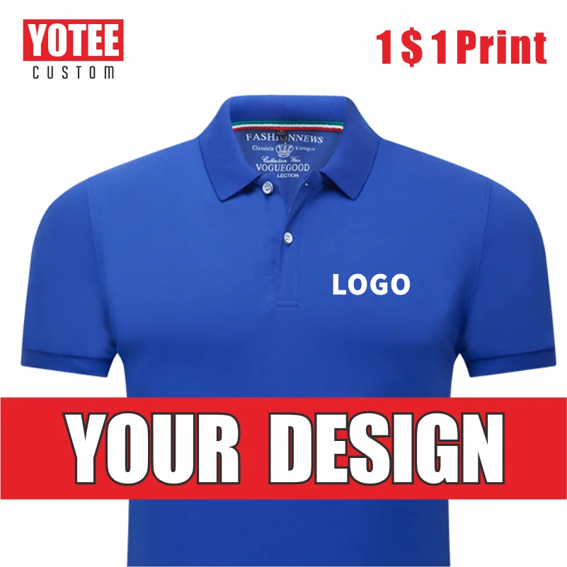 Yotee-polo camisa para homens e mulheres, manga curta, casual, barato, logotipo do grupo pessoal, personalizado