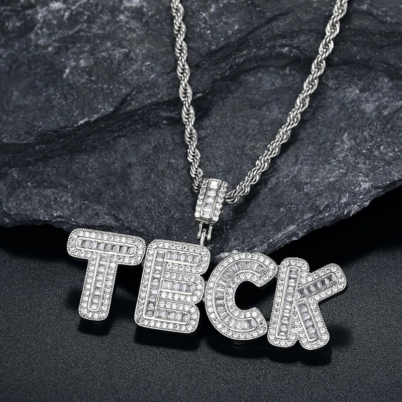 

Name Custom Cursive Letter Pendant Name Necklace For Men Women Hip Hop Jewelry Iced Out Micro Pave Cubic Zirconia Dropshipping