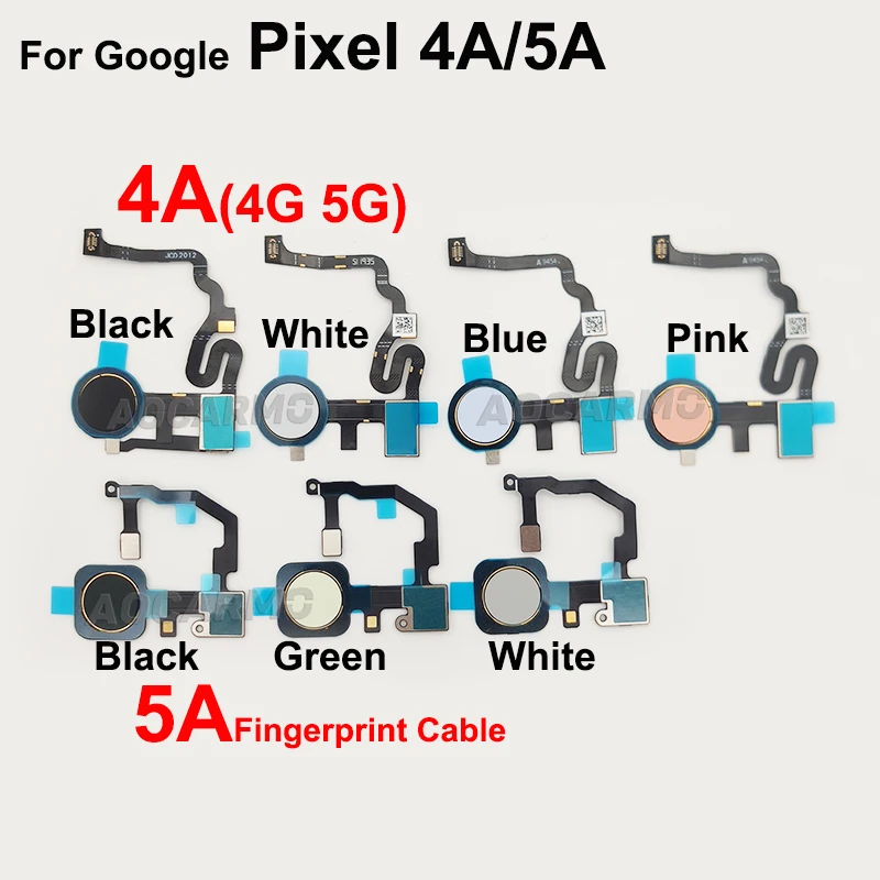 Aocarmo For Google Pixel 4A 5A 4G 5G Home Button Sensor Touch ID Fingerprint Flex Cable Replacement Parts