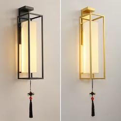 Chinese Style Living Room Background Wall Lamp Bedroom Bedside Lighting Chinese Lamp Hotel Corridor Stair Wall Lamp Lantern