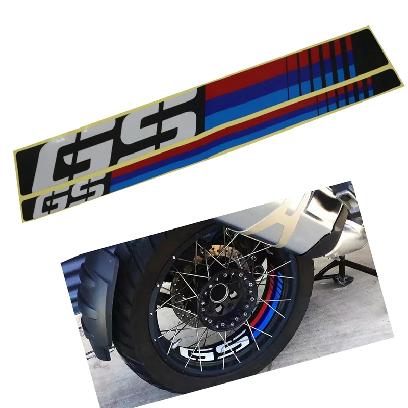 For BMW R1200GS Adventur/LC 2006-2018 R1250GS 2019 ADV New Pattern Motorcycle Front/Rear Wheel Stickers Rim Reflective Decal