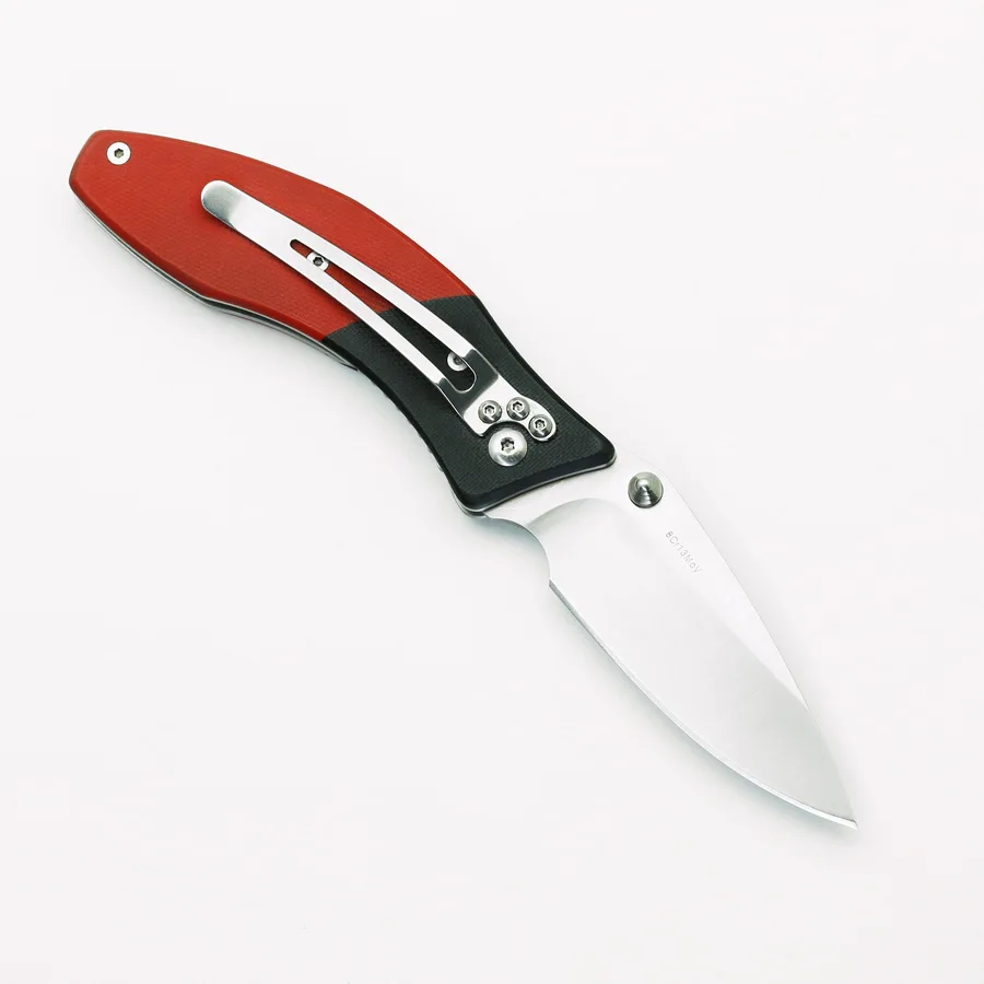 Enlan L06 Folding Knife Black Red G10 Handle Outdoor Adventure Camping Hunting Fishing Survive Portable Pocket Knives EDC Tools