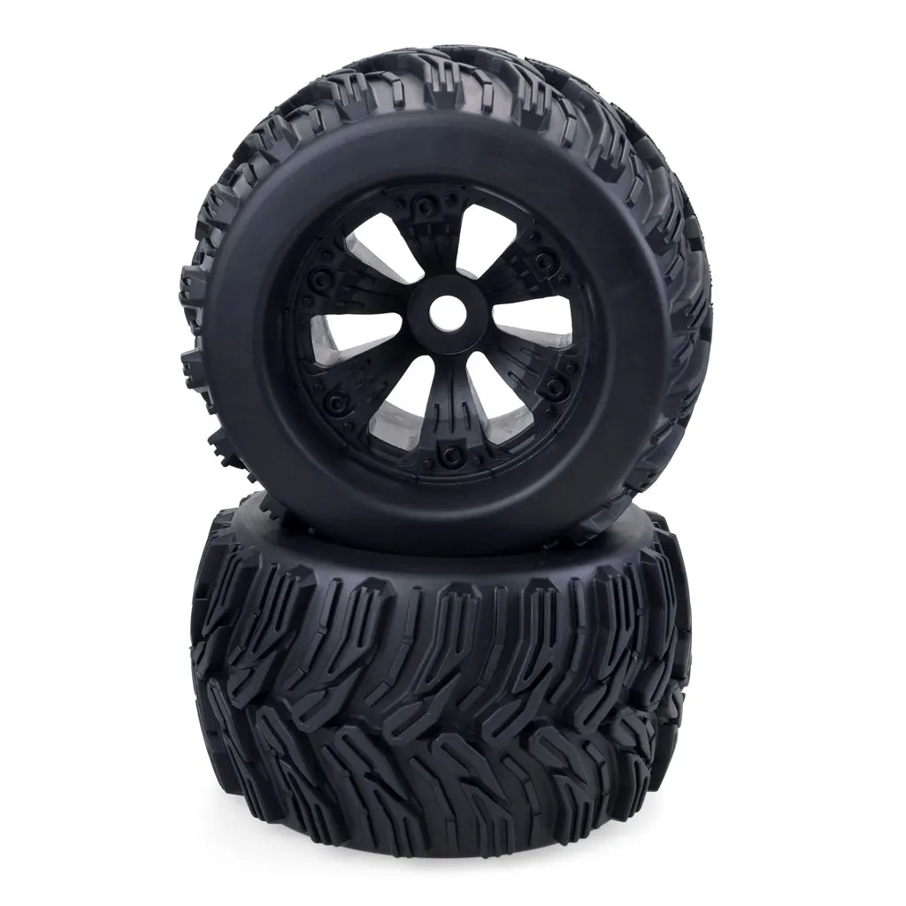 4PCS 170MM 165MM Monster Truck Wheels Rim Tire Set 17mm Hub Hex For 1/8 Off-Road RC Car HPI Redcat Rovan Savage