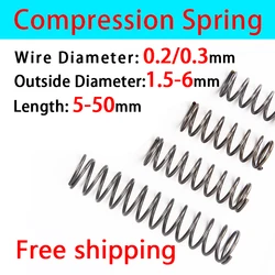 Customization Returnning Spring Compressed Spring Wire Diameter 0.2/0.3mm Outside Diameter 1.5~6mm Compression Spring