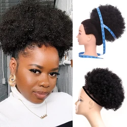 Afro Puff Kinky Curly Drawstring Ponytail Clip In Synthetic Hair Bun 10 Inch Short Updo Chignon For Women