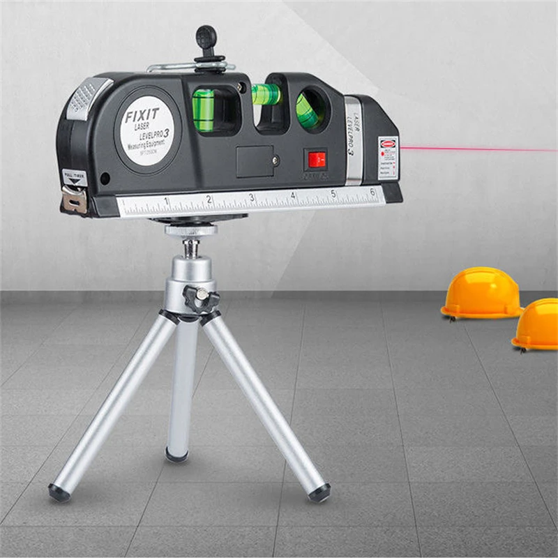 Laser Level Horizon Vertical Measure Tape Horizontal Ruler Infrared Level Measure Level Laser Cross Line Aligner Bubbles Rulers