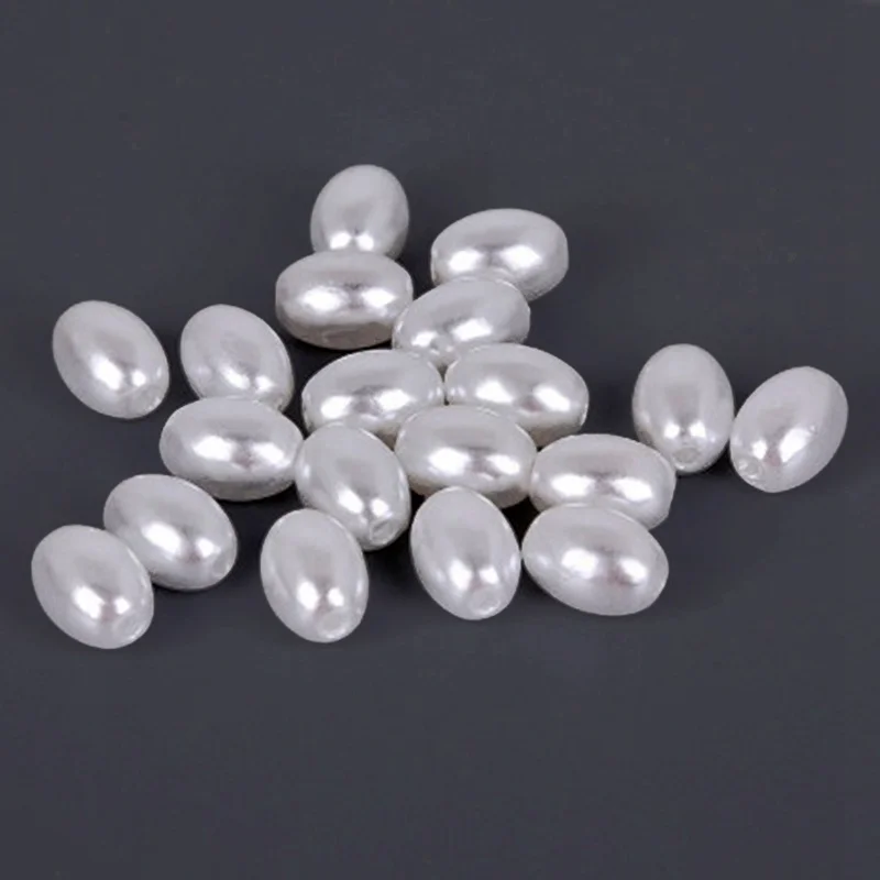 ABS Plastic Imitation Pearl Oval 8x4mm 10x6mm 12x6mm 11x8mm Loose Beads Lot For Jewelry Making DIY Crafts Findings