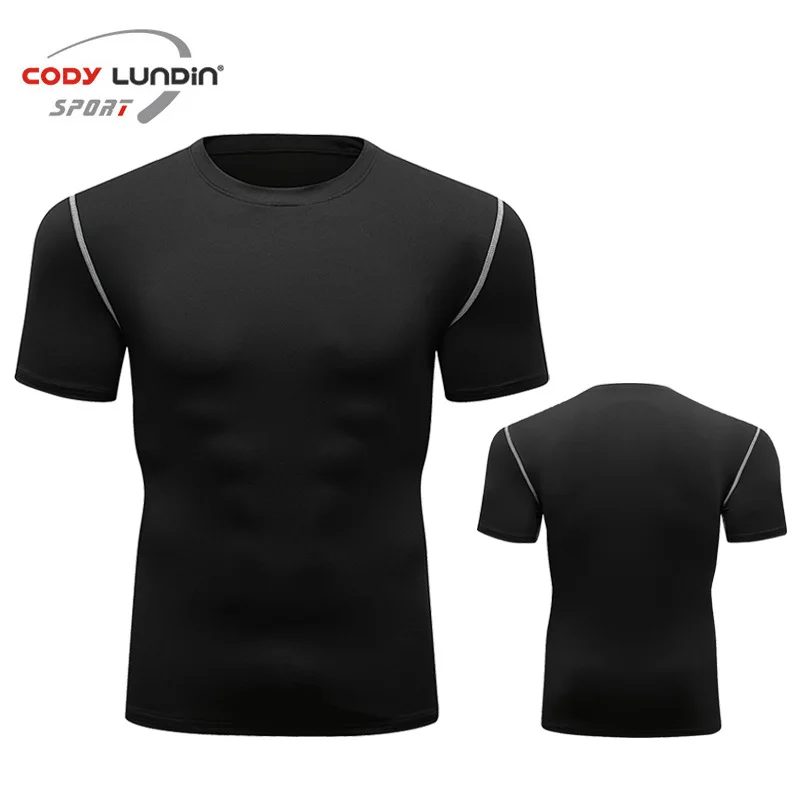 

Men's Running Compression T Shirt Quick Dry Fit Basketball Jersey Fitness Workout Tight Sportswear Gym Sport Short Sleeve Shirts