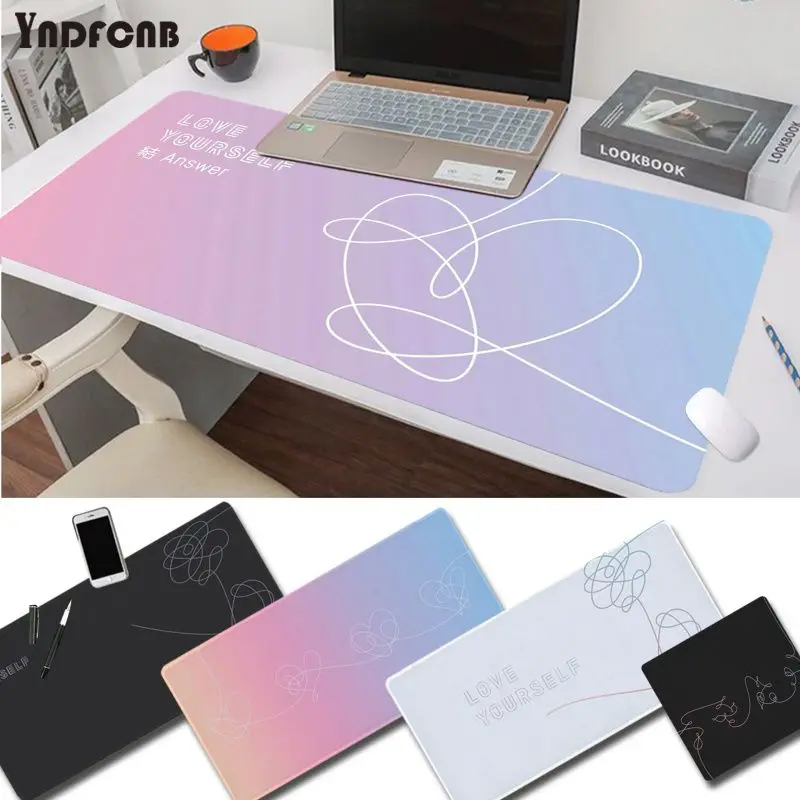 YNDFCNB Love yourself Flower kpop Cool tamaños grandes DIY alfombrilla de ratón personalizada tamaño para Cs Go LOL Game Player PC ordenador portátil