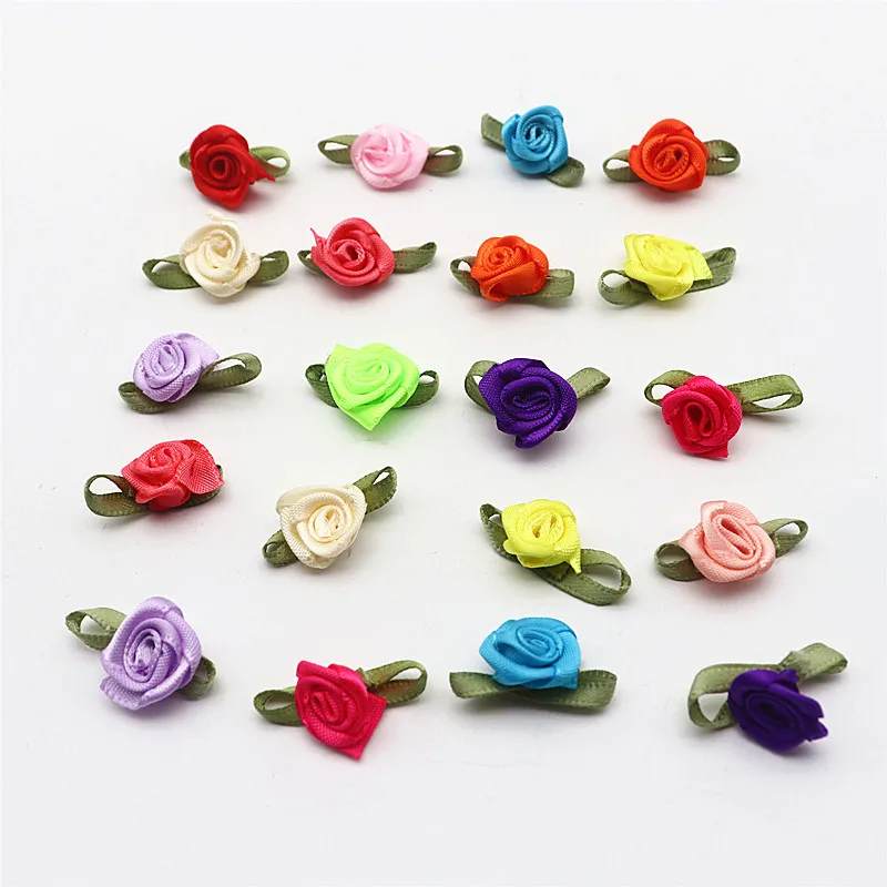 plus leaf with leaves small rose bud handmade DIY hair accessories hairpin bow decoration material accessories 20-40pcs