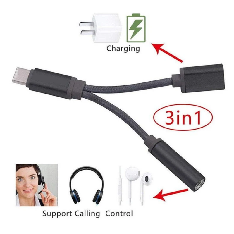 USB C to 3.5 mm Headphone Jack Adapter Compatible with Type C to Headphone Auxiliary Cable Digital Audio Converter