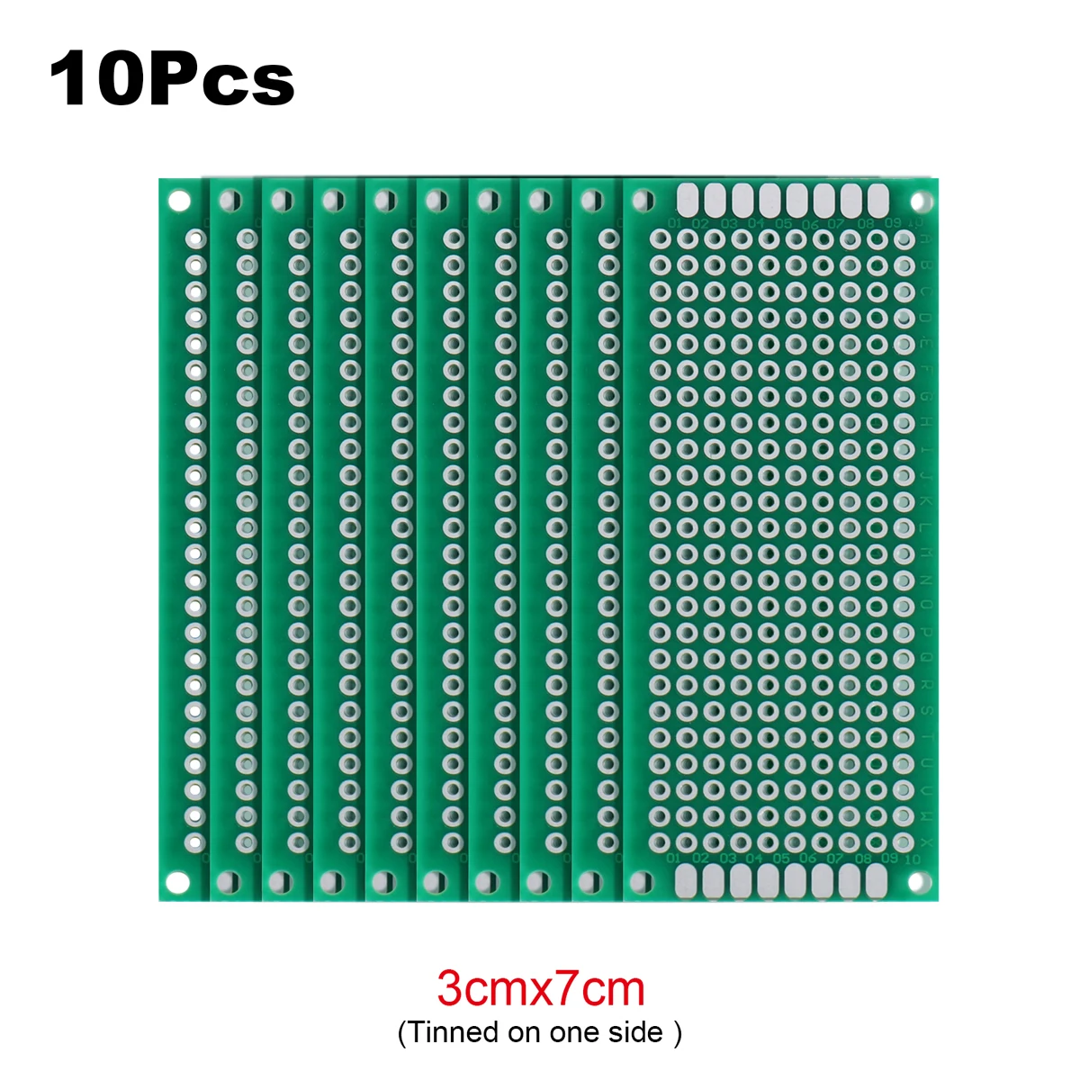 2 Stück PCB Prototyp-Platine Universal-Strippboard Einseitig Bedruckt 2x8 3x7 4x6 5x7 6x8 7x9 8x12 9x10 zum Löten – Detail 7