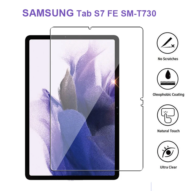 

9H Tempered Glass For Samsung galaxy Tab S7 FE SM-T730 SM-T736B 2021 Tablet Screen Protector for T730 12.4 Inch Protective Film