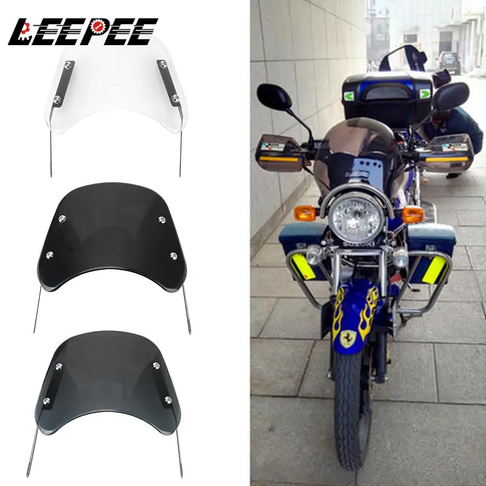 

5-7 inch Motorcycle Headlight Cover Windshield Wind Deflector Windscreen for Honda Kawasaki Suzuki BMW Motorbike Accessories