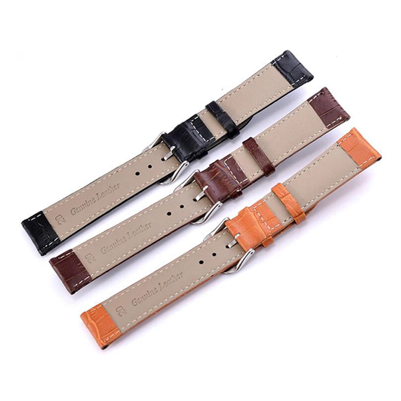 Watch Band Genuine Leather Straps 12 14 16 18 20 22mm Watch Accessories High Quality Leather Watch Belt Strap Watchbands