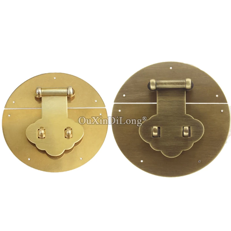 Retro 2PCS European Antique Brass Lock Hasps Buckle Jewelry Chest Suitcase Wood Cases Box Lock Catch Latches Clasp+Padlock