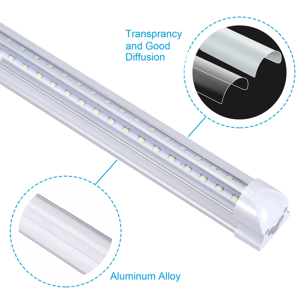 T8 5FT LED Tube Light V shaped Integrated Double Line LED Light Bulb 5 Foot LED Shop Lamp Led Ceiling Light 6000K Stock In US