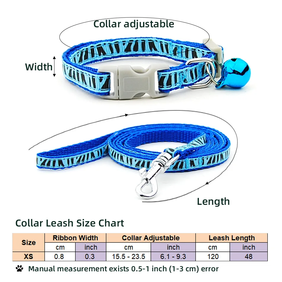 Dog Cat Collar Leash Pet Collar Lead for Puppy Small Pet Outdoor Walking Plaid Chihuahua Terier Schnauzer