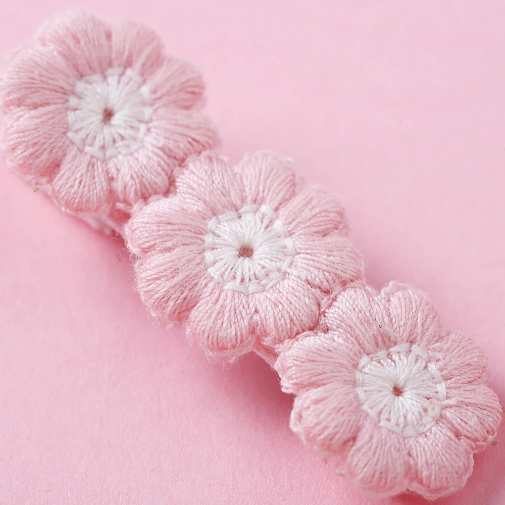 Knit Floral Baby Girl Hair Clip mini-flower Hairpins for chirdren Baby Hair Accessories Cute Barrettes Hair Band Child Gifts