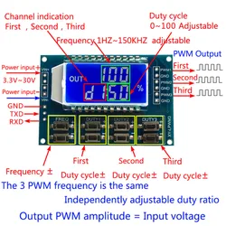 1Hz-150Khz Signal Generator PWM Pulse Frequency Duty Cycle Adjustable Module LCD Display 3.3V-30V PWM Board Module