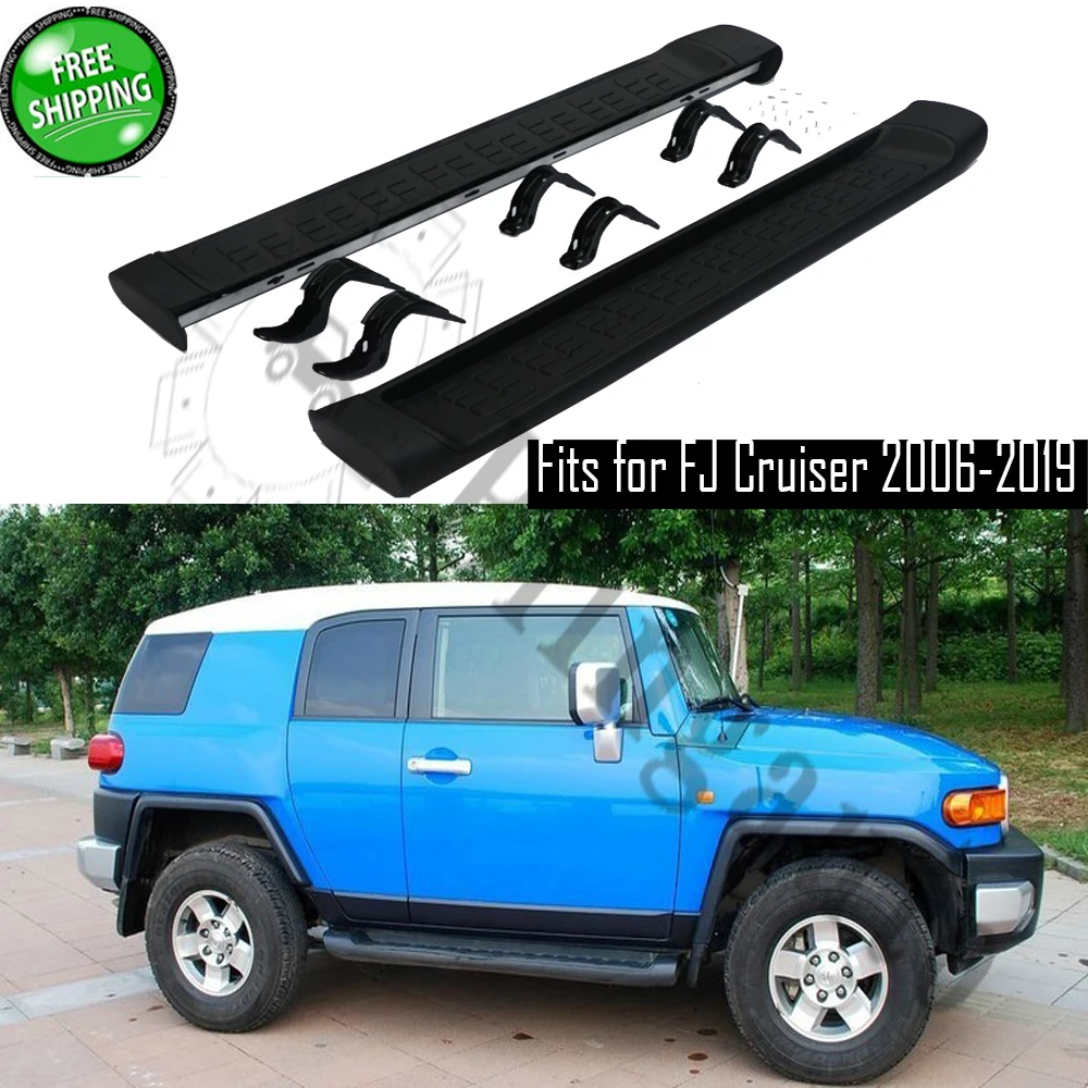 Se ajusto para T.oyota FJ Cruiser 2006-2019 2Pcs esquerda direita placa de corrida passos laterais nerf bar pedal do carro escadas laterais bar lateral