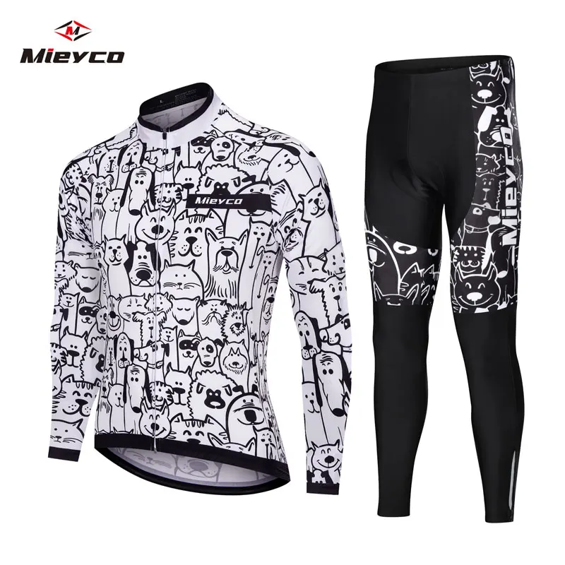 

Pro Men Cycling Jersey Cat Long Sleeve Bicycle Clothing Kit Mtb Bike Wear Triathlon Uniforme Maillot Ciclismo Bicicleta Jersey