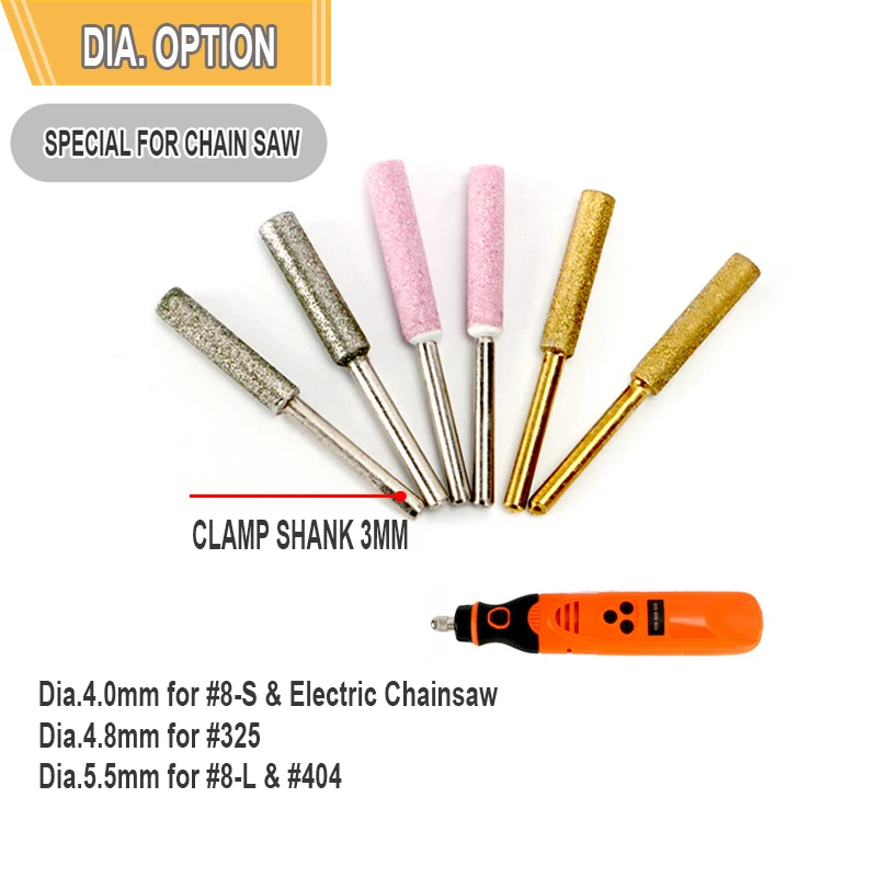 3 pcs/set Chain Saw Sharpner Grinding Head Ceramic Titanium Polishing Bits