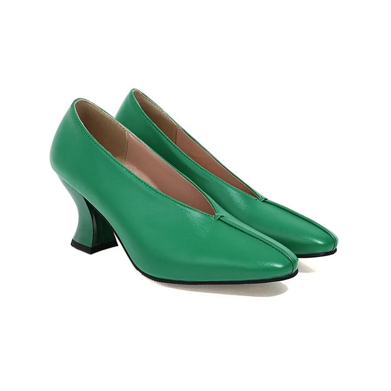 FXYCMMCQ Spring 2021 New Vintage Foot Sets Fashion and Comfortable High Heel Single Shoes for Women-D6038